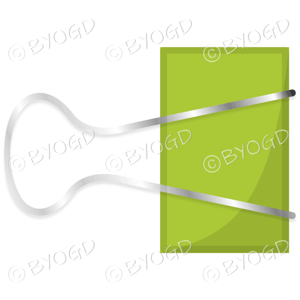 Green paper clip fastener for your desk