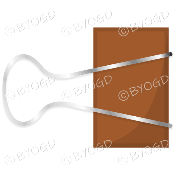 Brown paper clip fastener for your desk.