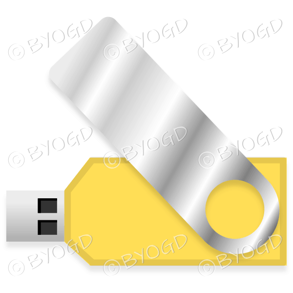 Yellow USB memory stick for your desk.