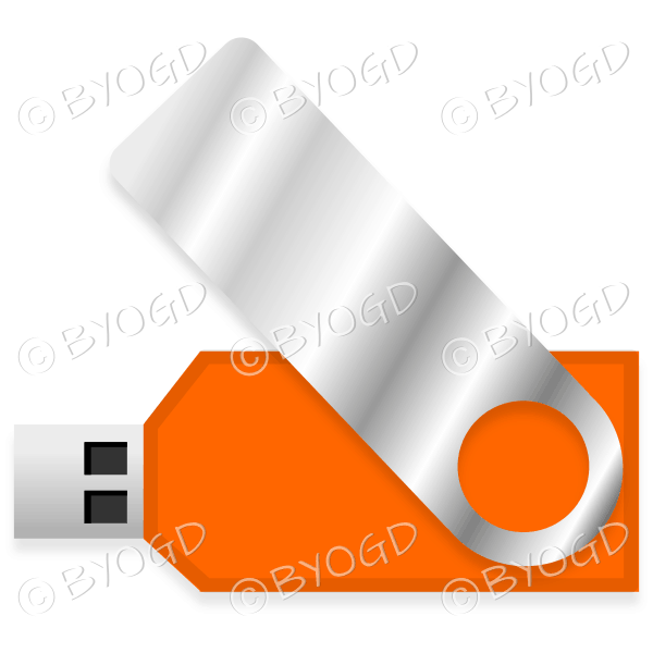 Orange USB memory stick for your desk
