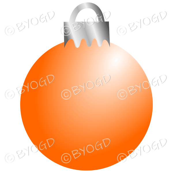 Orange Christmas bauble decoration for your branding