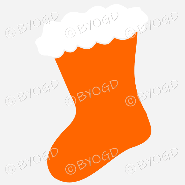 Orange Christmas stocking to hang on your Xmas tree
