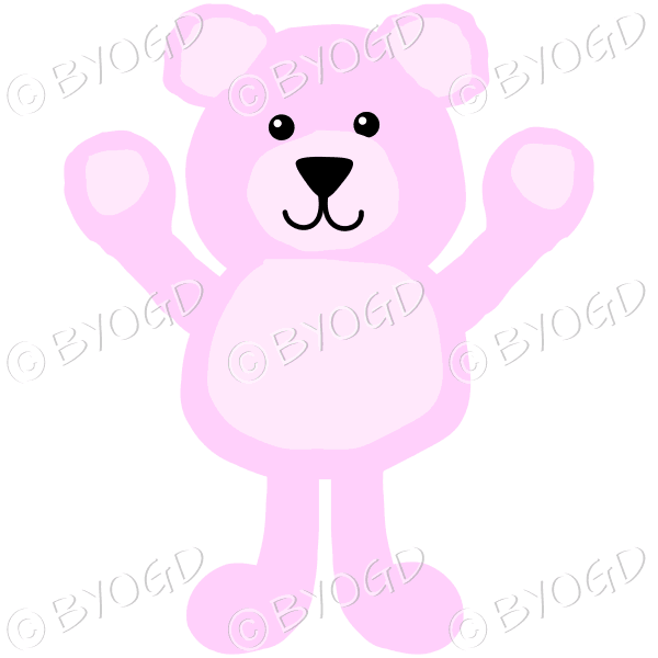 Pink teddy bear with hands up for a hug!