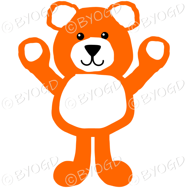 Orange teddy bear with hands up for a hug!