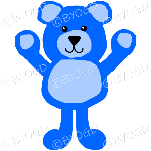 Blue teddy bear with arms up for a hug!