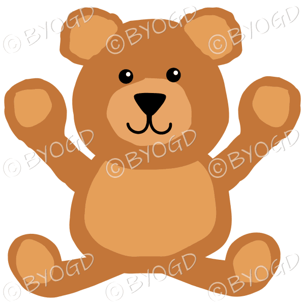 Brown teddy bear sitting down and looking cute!