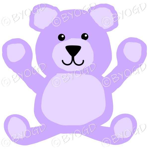 Purple teddy bear sitting down and looking cute!