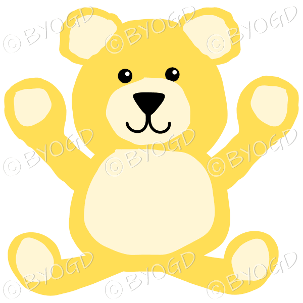 Yellow teddy bear sitting down and looking cute!