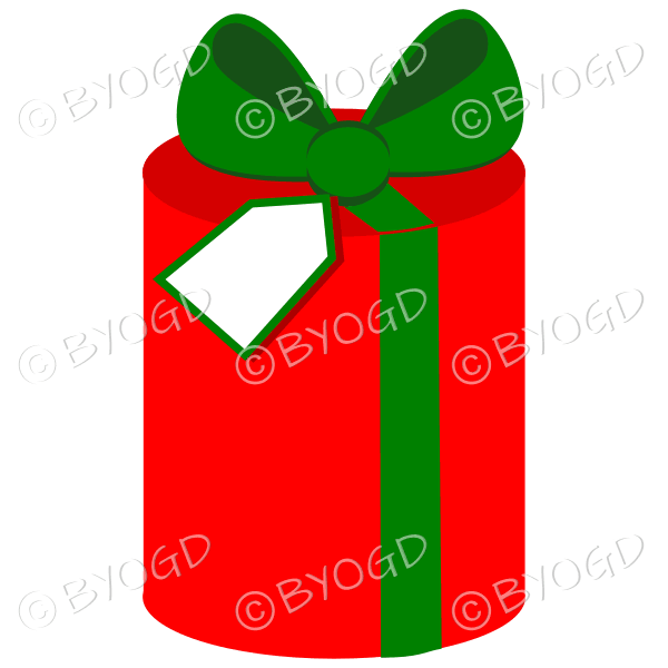 Red and green gift box perfect for Christmas.