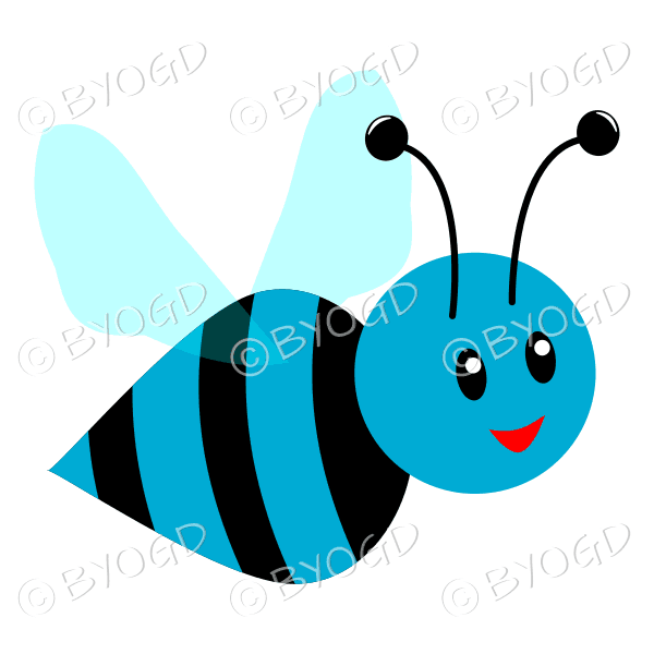 A light blue busy bee for your springtime flowers!