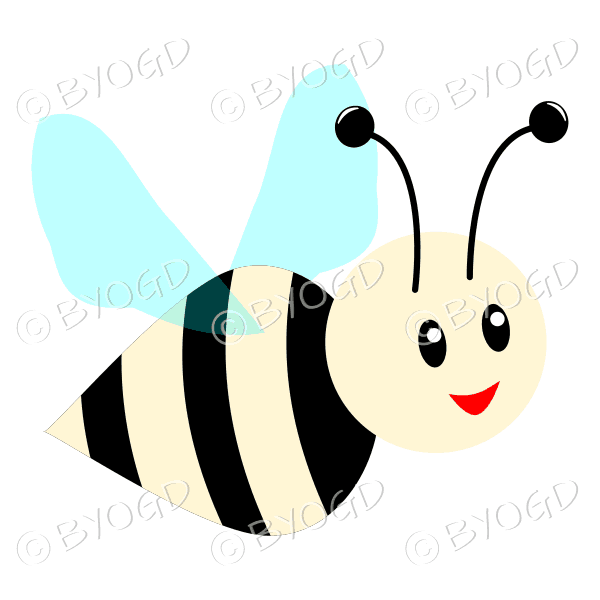 A pale yellow busy bee for your springtime flowers!