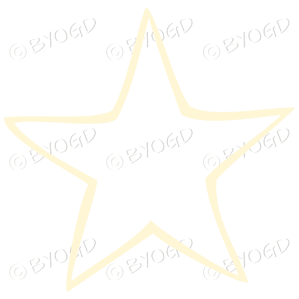 A hand-drawn style star outline in pale yellow