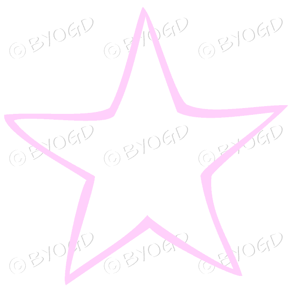 A hand-drawn style star outline in pink.