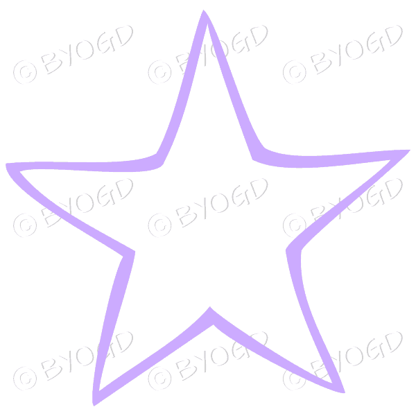 A hand-drawn style star outline in purple.