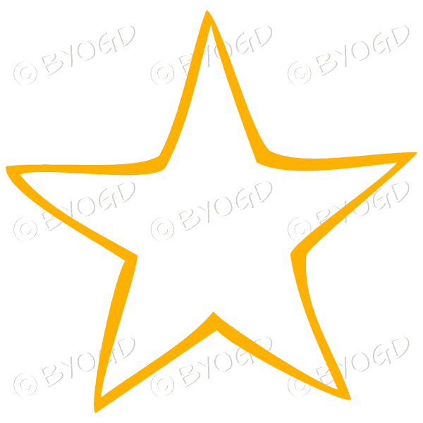 A hand-drawn style star outline in orange.
