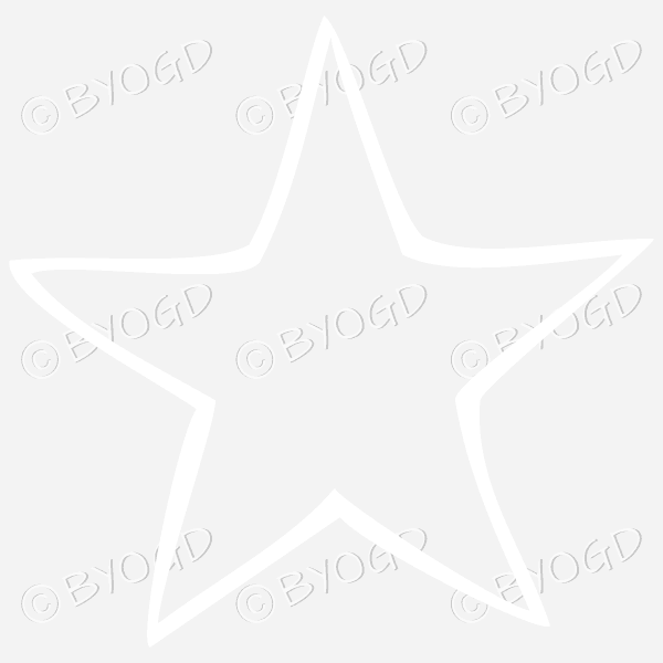 A hand-drawn style star outline in white.