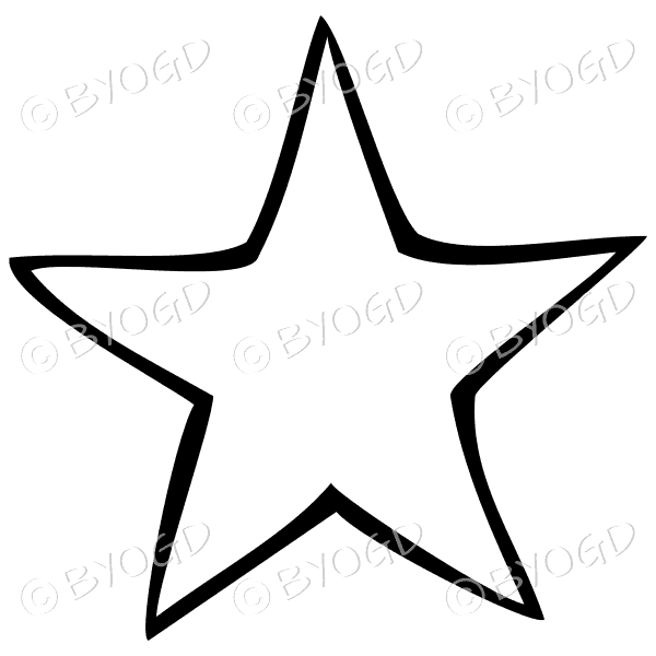 A hand-drawn style star outline in black.
