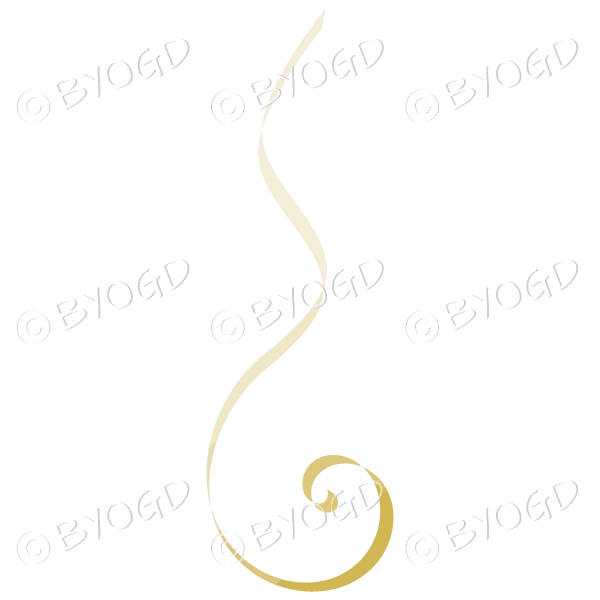 Pale Gold curly party streamer decoration.