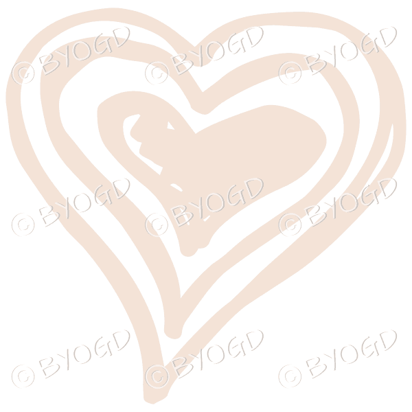 Beige triple heart doodle for your social media.