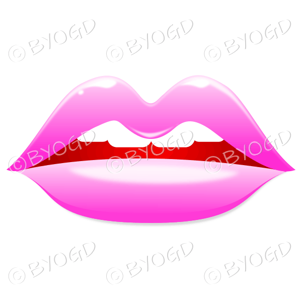Bright Pink lips ready to kiss and say I love you!