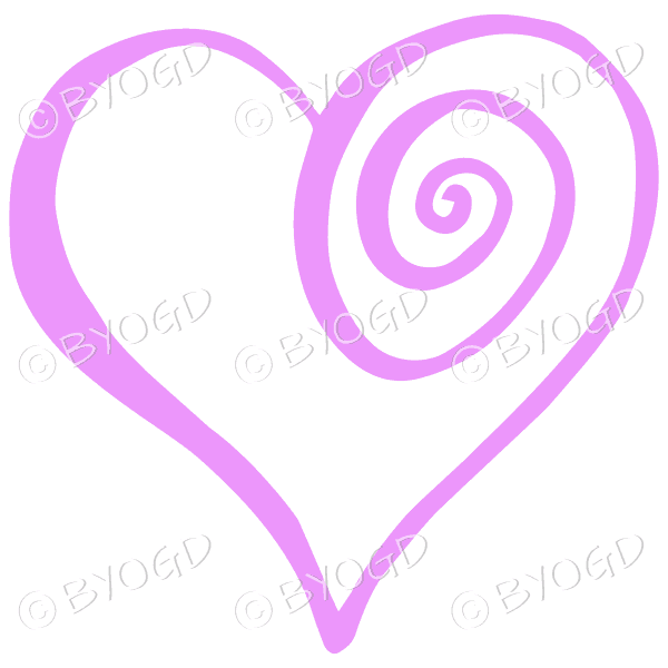 Pink spiral heart sticker for your social media
