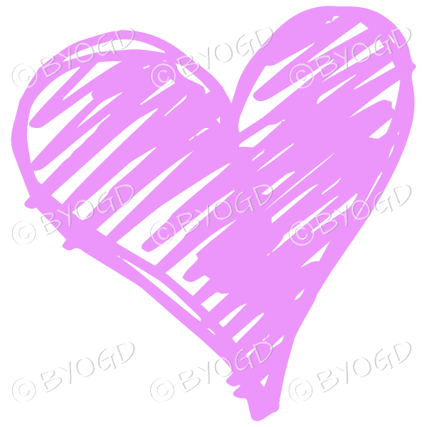 Pink heart scribble