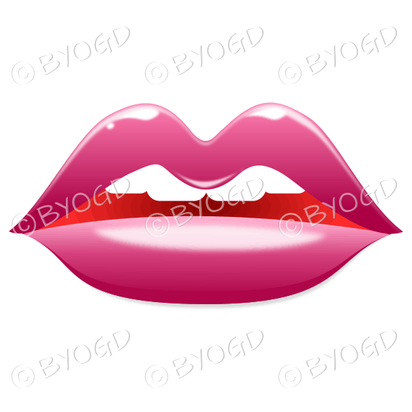 Dark Pink lips ready to kiss and say I love you!