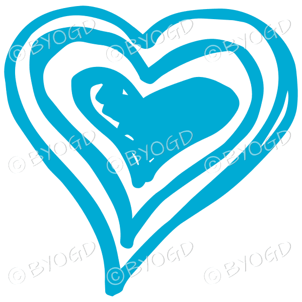 Light blue triple heart doodle