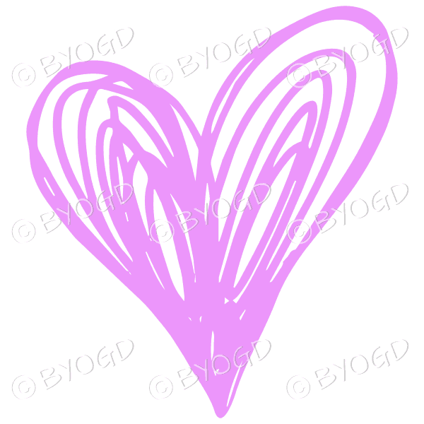 Pink heart doodle sticker
