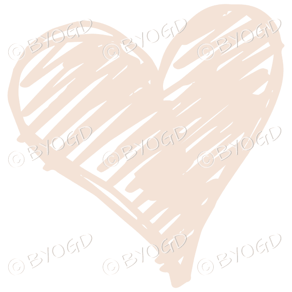 Beige heart scribble