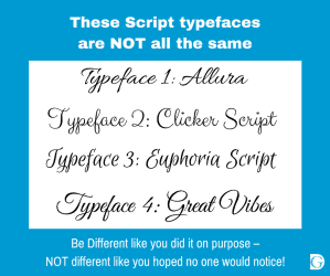 These script typefaces are NOT all the same