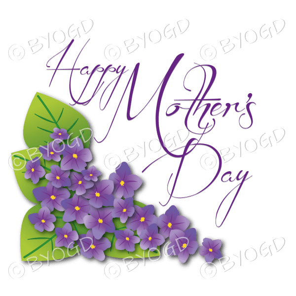 Happy Mother's Day with purple violets