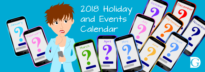 2018 Holiday and Events Calendar (free download)