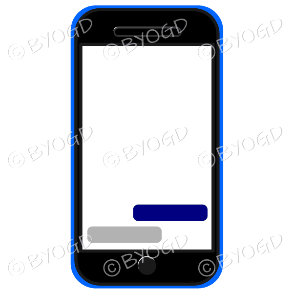 Blank cell/mobile phone for your own message in blue