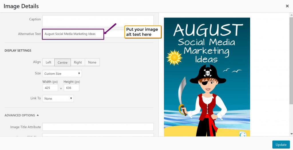 Adding an image alt tag/alt text