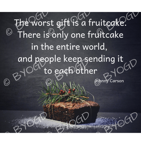 Quote image 249: The worst gift is a fruitcake