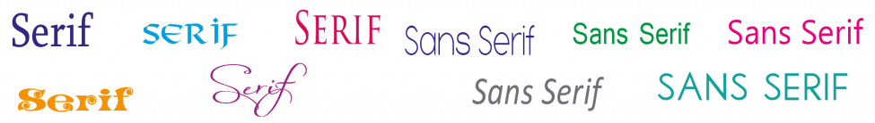 Serif and San Serif typefaces