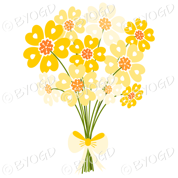 Bunch of yellow daisy-like flowers