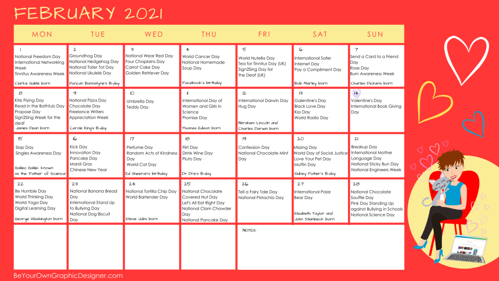 Monthly Calendar February 2021