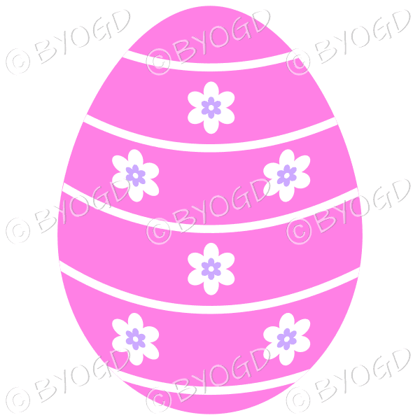 Pink Easter Egg with white and purple flower decoration