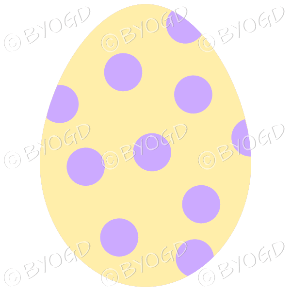 Yellow Easter Egg with purple spot decoration