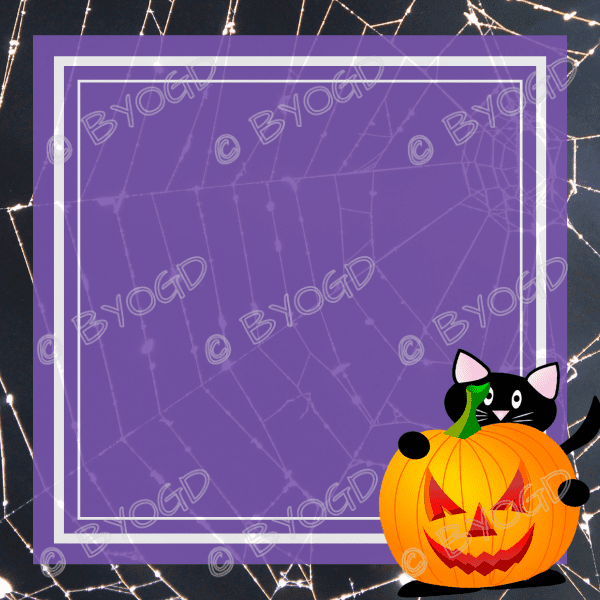 Halloween Background: Purple square with pumpkin