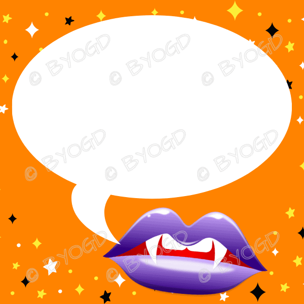 Halloween Background: Orange background with lips and a speech bubble