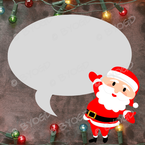 Christmas background: speech bubble and Father Christmas